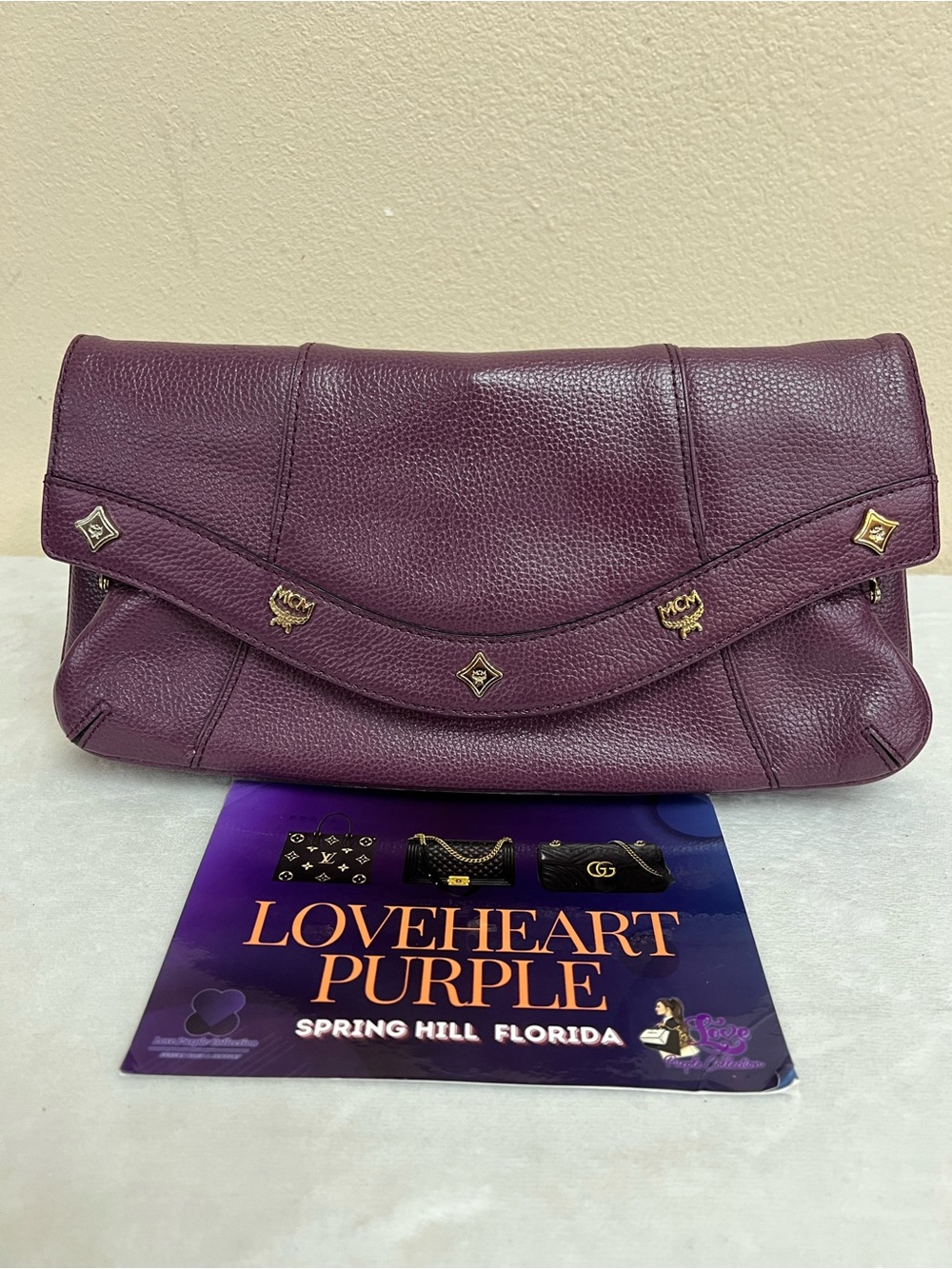 AUTH MCM PURPLE SHOULDER BAG